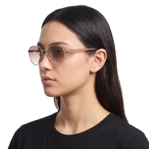 Pink Sunglasses with Iconic Metal Plaque