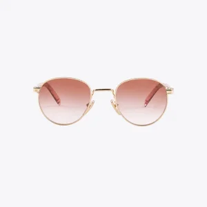 Pink Sunglasses with Iconic Metal Plaque