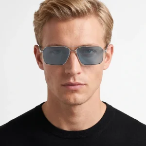 Silver Sunglasses – White Lenses