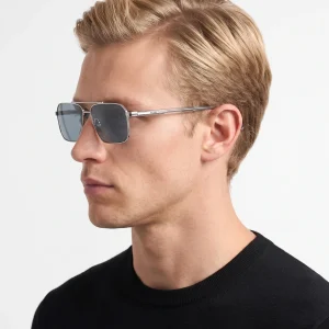Silver Sunglasses – White Lenses