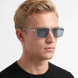 Silver Sunglasses – White Lenses