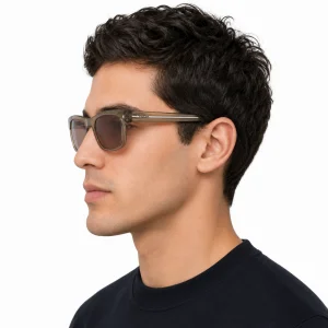 Square sunglasses with the iconic metal plaque – Brown
