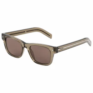 Square sunglasses with the iconic metal plaque - Brown