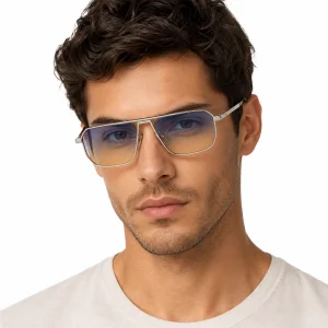 Sunglasses with Iconic Metal Plaque –  Iris Shaded Sun Lenses