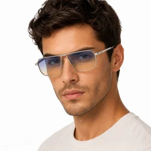 Sunglasses with Iconic Metal Plaque –  Iris Shaded Sun Lenses