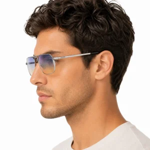 Sunglasses with Iconic Metal Plaque –  Iris Shaded Sun Lenses