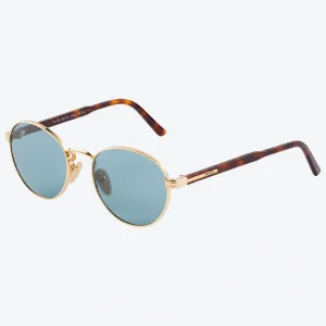 Sunglasses with Iconic Metal Plaque – Lake Blue lenses