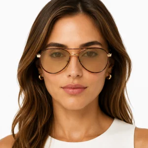 Sunglasses with the Iconic Metal Plaque – Camomile Lenses