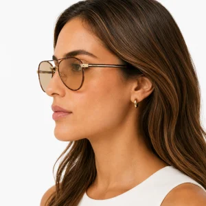 Sunglasses with the Iconic Metal Plaque – Camomile Lenses