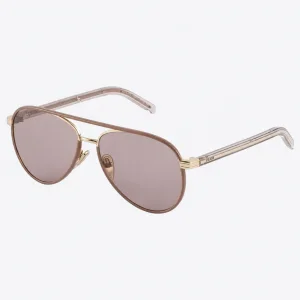 Sunglasses with the Iconic Metal Plaque - Mauve Lenses