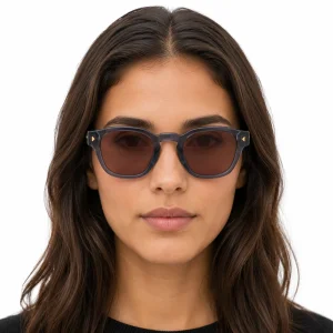 Sunglasses with the iconic metal plaque – Blue