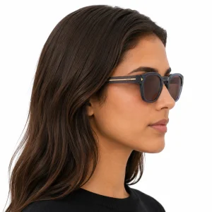 Sunglasses with the iconic metal plaque – Blue