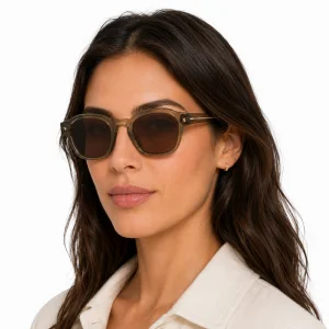 Sunglasses with the iconic metal plaque – Brown