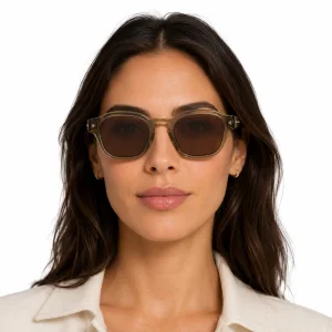 Sunglasses with the iconic metal plaque – Brown