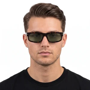 Sunglasses – Distinctive Shape with Green Lenses