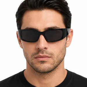 Symbole Sunglasses – Black Wraparound Frame