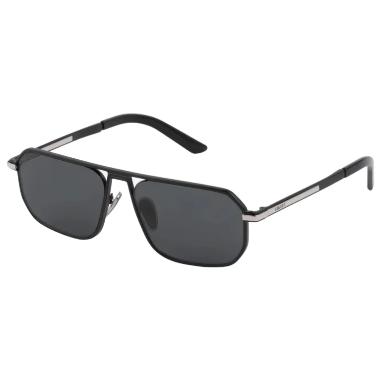 Black Aviator Sunglasses with Iconic Metal Plaque
