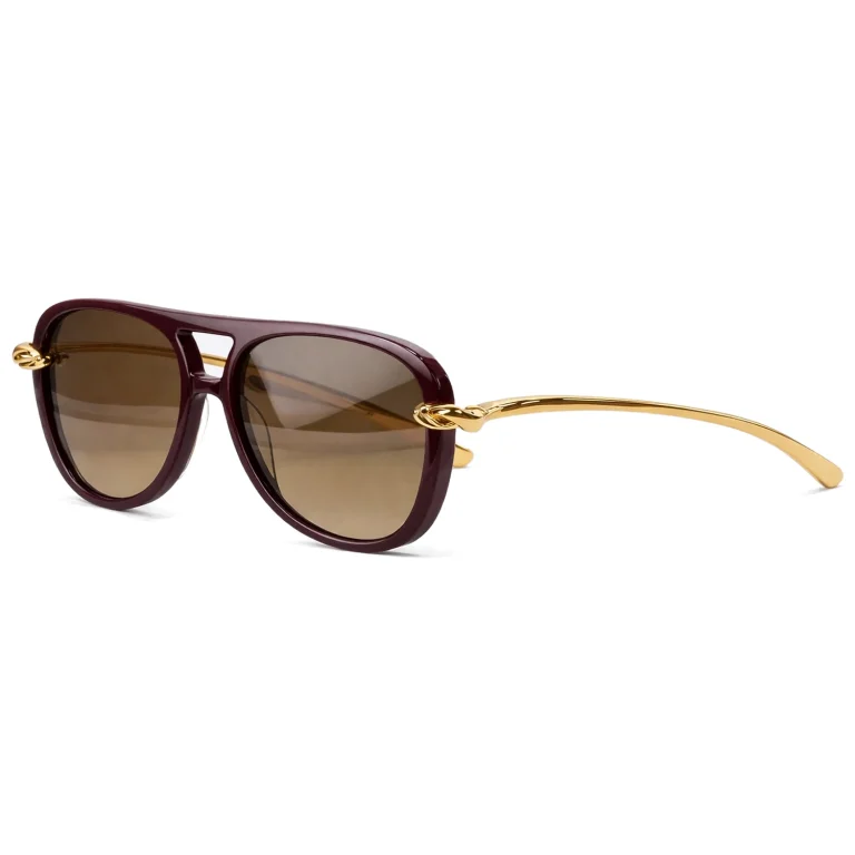 BV1391S Knot Aviator Sunglasses Burgundy