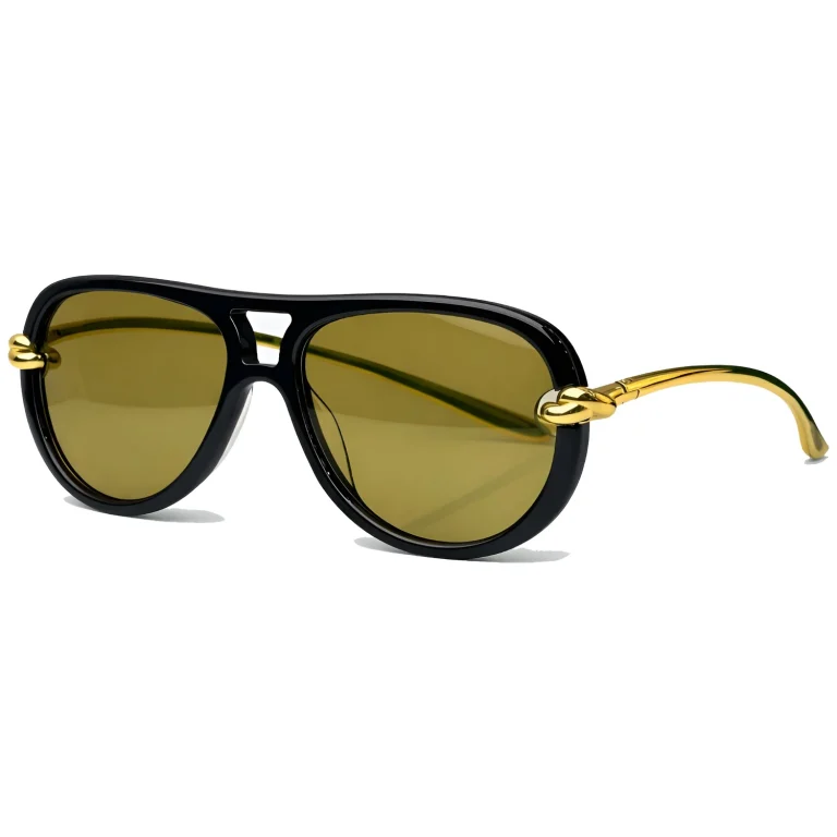 BV1418S 007 Black / Yellow Knot Aviator Sunglasses