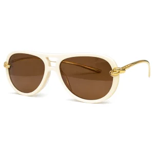 BV1418S Ivory Gold Aviator Sunglasses