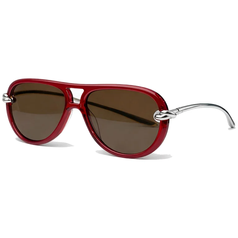 BV1418S Red / Brown Knot Aviator Sunglasses