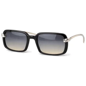 BV1419S Black Silver Gradient Rectangle Sunglasses