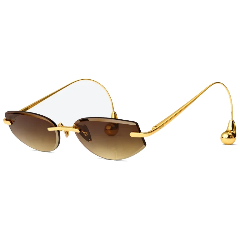 BV1698LA Gold Brown Gradient Rimless Sunglasses