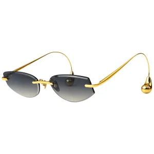 BV1698LA Gold Rimless Cat-Eye Sunglasses