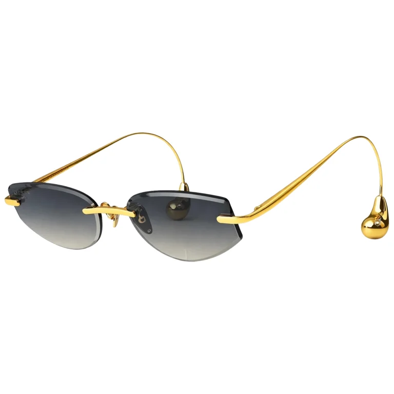 BV1698LA Gold Rimless Cat-Eye Sunglasses