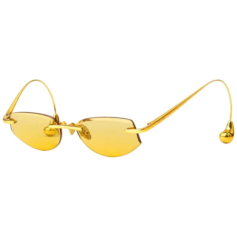 BV1698LA Gold Yellow Rimless Sunglasses