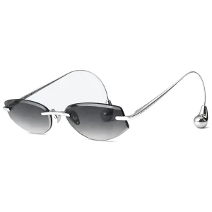 BV1698LA Silver Grey Gradient Rimless Sunglasses