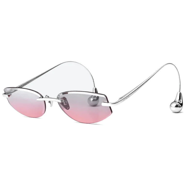 BV1698LA Silver Pink Gradient Rimless Sunglasses