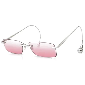 BV1699LA Silver Pink Gradient Rimless Sunglasses