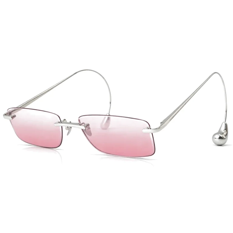 BV1699LA Silver Pink Gradient Rimless Sunglasses