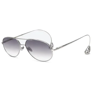 BV1701LA Silver Aviator Sunglasses