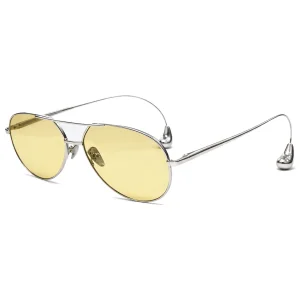 BV1701LA Silver Yellow Aviator Sunglasses