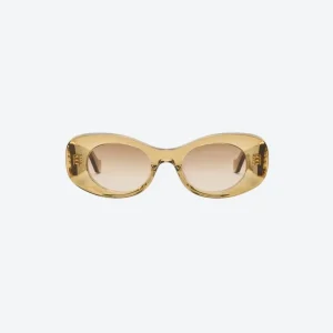 Beveled Oval Maxi Anagram Sunglasses Beige