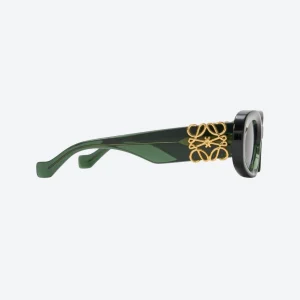 Beveled Oval Maxi Anagram Sunglasses Dark Green