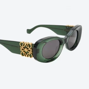 Beveled Oval Maxi Anagram Sunglasses Dark Green