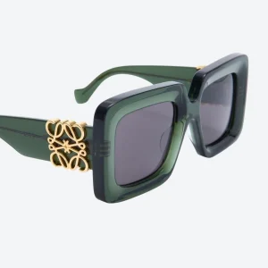 Beveled Square Maxi Anagram Sunglasses Dark Green