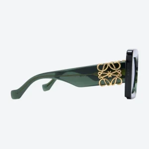 Beveled Square Maxi Anagram Sunglasses Dark Green
