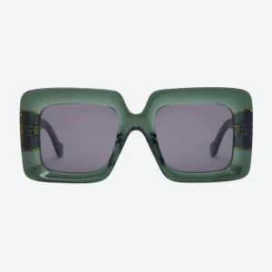 Beveled Square Maxi Anagram Sunglasses Dark Green