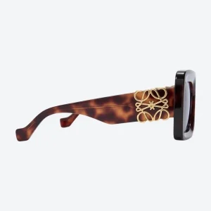 Beveled Square Maxi Anagram Sunglasses Havana