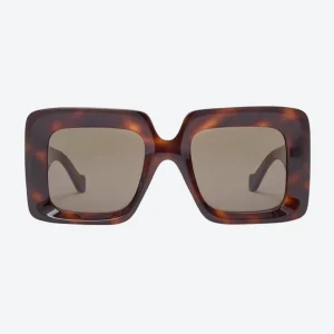 Beveled Square Maxi Anagram Sunglasses Havana