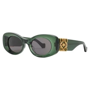 Beveled Oval Maxi Anagram Sunglasses Dark Green