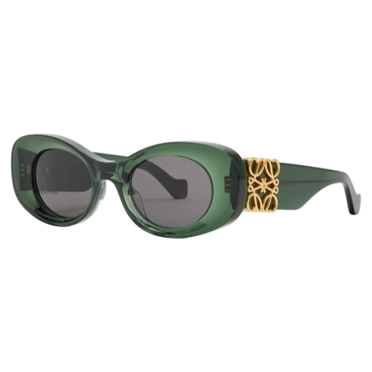 Beveled Oval Maxi Anagram Sunglasses Dark Green