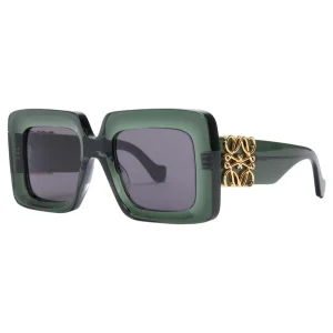 Beveled Square Maxi Anagram Sunglasses Dark Green