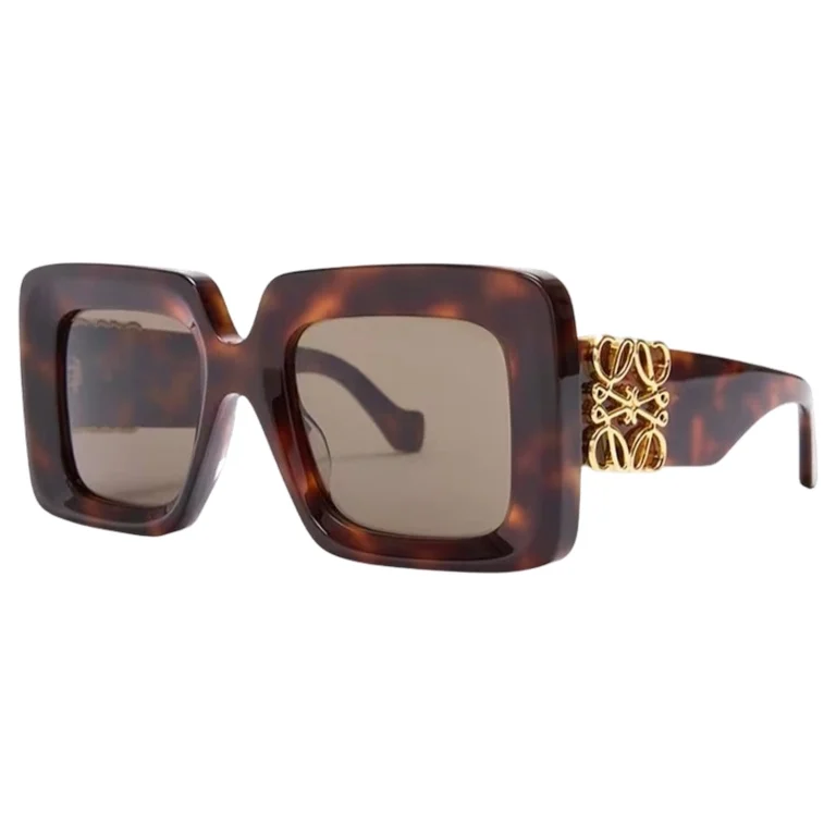 Beveled Square Maxi Anagram Sunglasses Havana