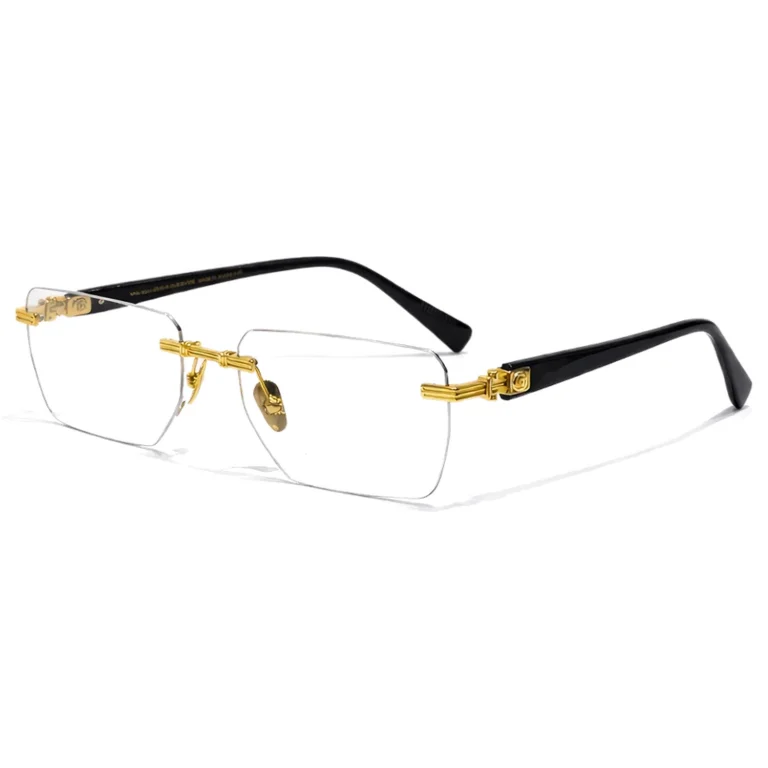 Pierre BPX-150C-53 Rimless Optical Glasses Gold Black