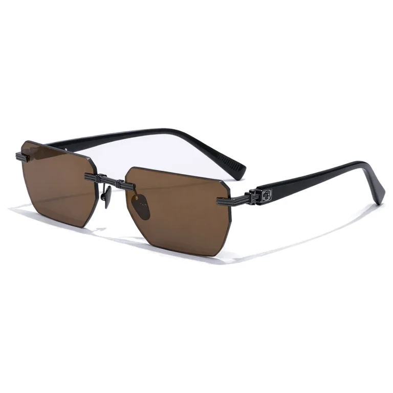 Pierre BPX-150C-53 Rimless Sunglasses Black Brown